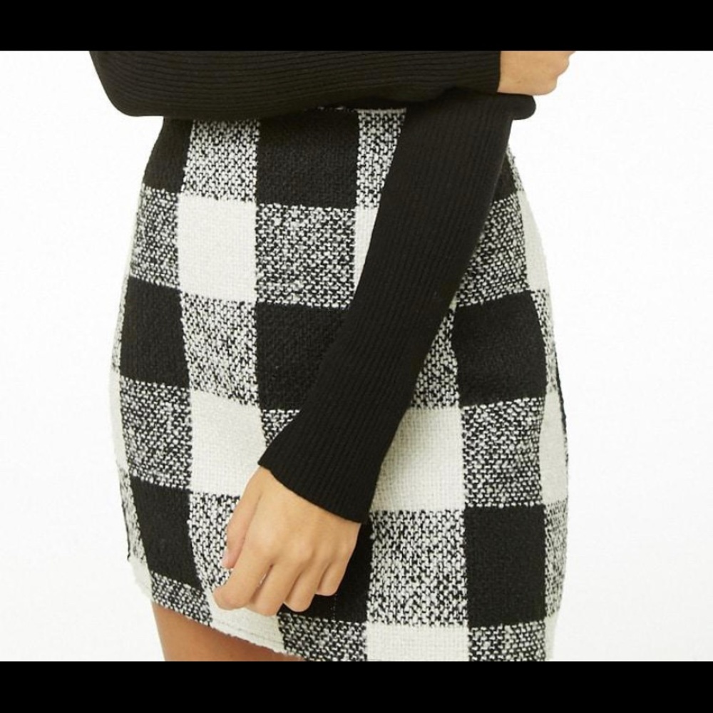 Forever 21 Buffalo tweed plaid mini skirt